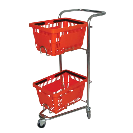 Two-Tier Red Shopping Basket Trolley