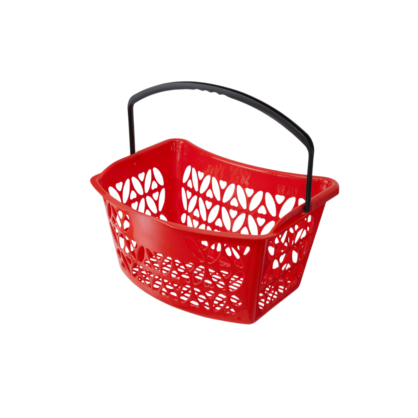Red Hand Shopping Basket with Black Handle